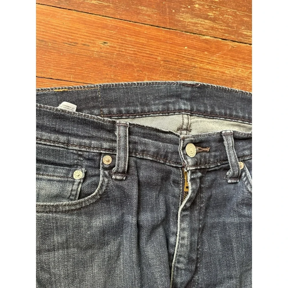 Levis 513 Jeans Mens Blue Denim Logo Cotton Stretch Mid Rise 32x30